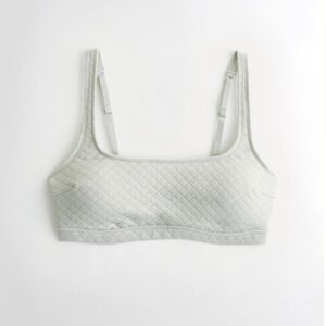 ❤️ LAST CHANCE Gilly Hicks Light Sage Green Quilted Bralette Sports Bra Lingerie